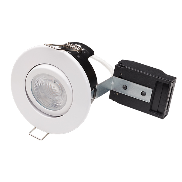 Fire Rated MV/LV White Centre Tilt Downlight